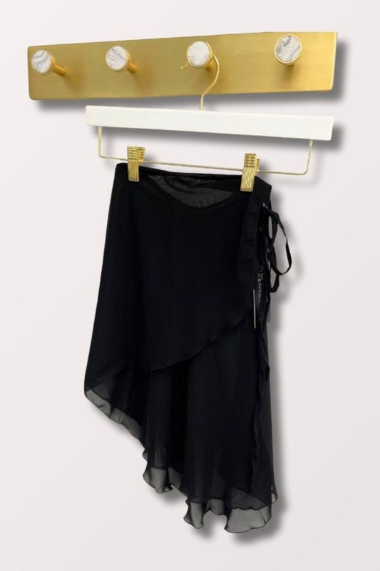 Adult High Low Chiffon Georgette Wrap Skirt in black by Eurotard at NY Dancewear