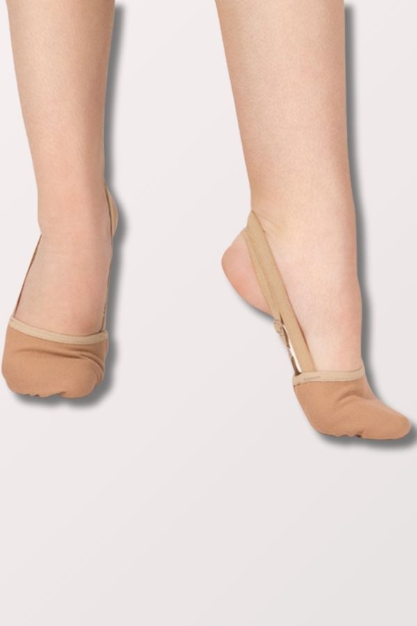 Angelo Luzio Children's Canvas Half-sole Pleated Lyrical Shoe in Jazzy Tan Style 620C at New York Dancewear Company