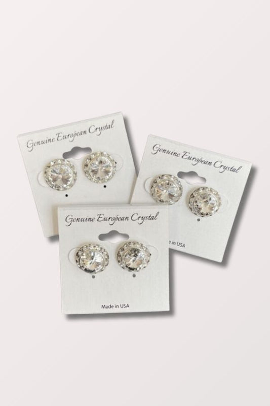 15mm Austrian Crystal Post Back Earrings for Dance Competitions at New York Dancewear Company