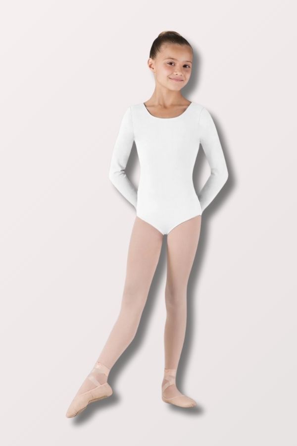 Bloch Children's Basic Long Sleeve Leotard in White CL5409 at New York Dancewear Company