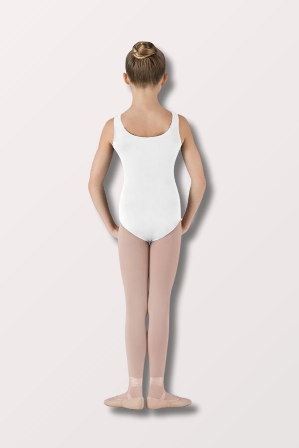 Bloch Girls Round Neck Tank Leotard in White Style CL5405 at New York Dancewear Company