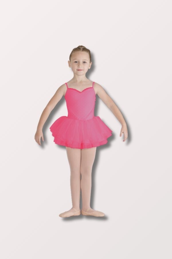 Bloch Heart Mesh Tutu Leotard in Hot Pink Style CL8168 at New York Dancewear Company