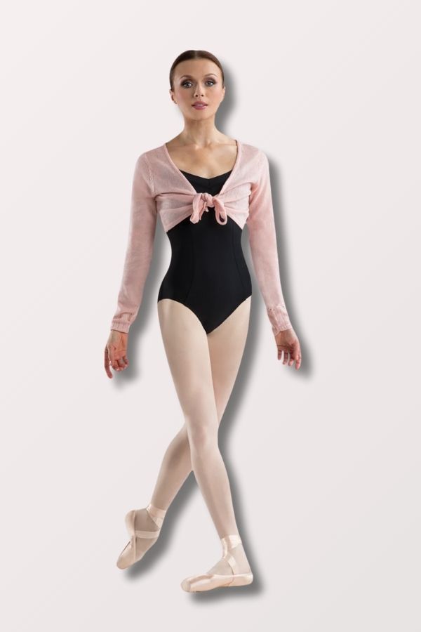 Bloch Ladies Crop Tie Front Top in Light Pink Style Z0969 at New York Dancewear Company