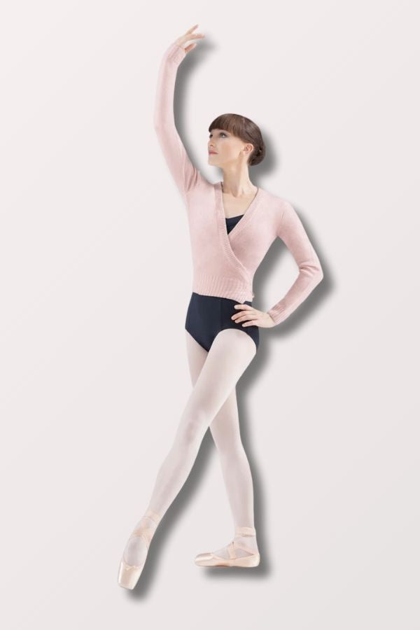 Bloch Ladies Darlene Cross Over Cardigan in Light Pink Style Z0910 at New York Dancewear Company