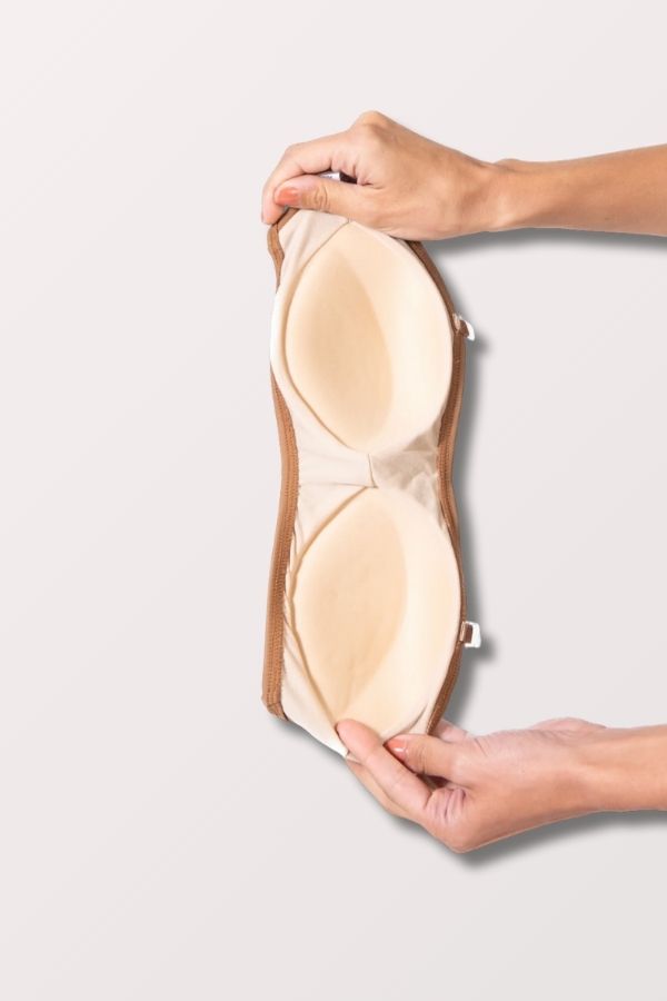 Body Wrapper's Women's Padded Bandeau Bra in Dark Nude Style 274 at New York Dancewear Company