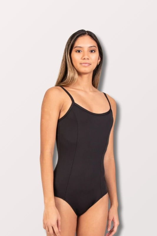 Body Wrappers Black Adjustable Camisole Convertible Nylon Leotard at NY Dancewear