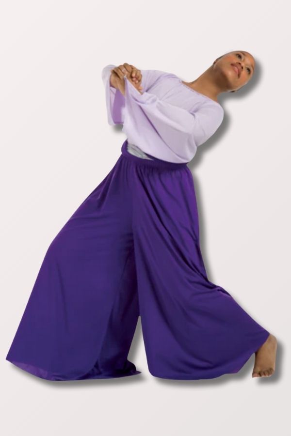 Body Wrappers Children's Palazzo Pants in Deep Purple Style 0565 at New York Dancewear Company