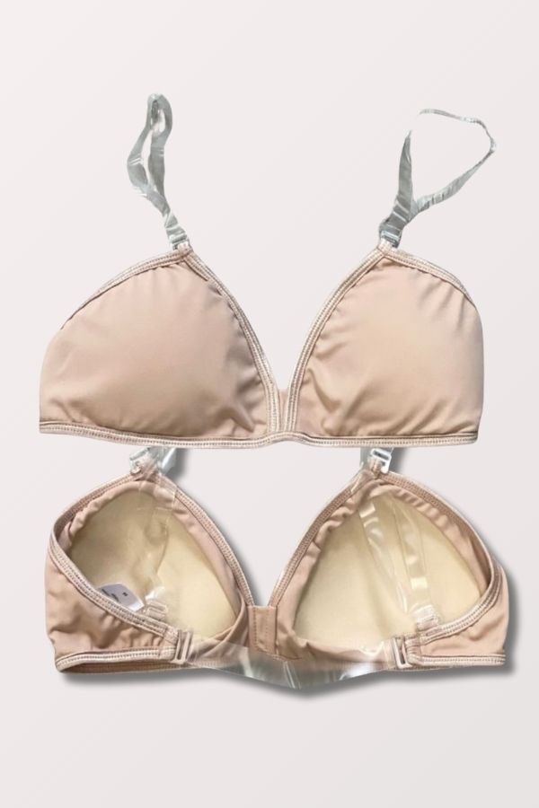 Body Wrappers Deep V Plunge Padded Bra with Removable Pads  in Nude Style 291 at New York Dancewear Company