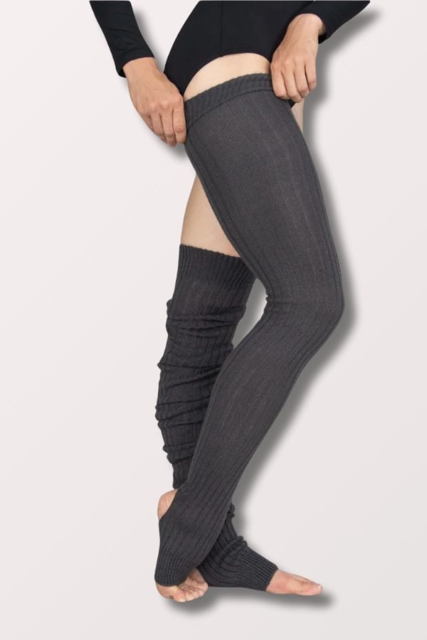 Body Wrappers 48 Inch Extra Long Stirrup Leg Warmers Charcoal