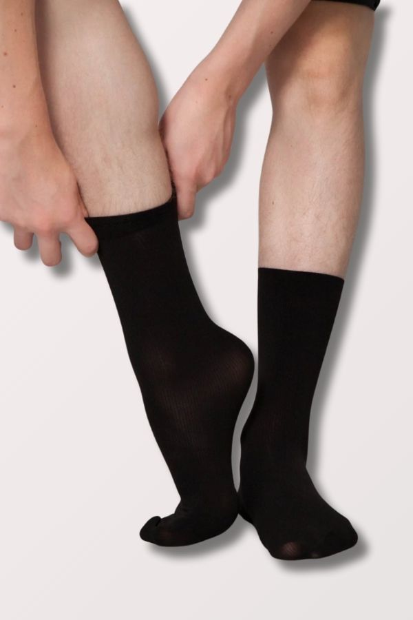 Body Wrappers Men's Dance Socks in Black Style M71 at New York Dancewear Company