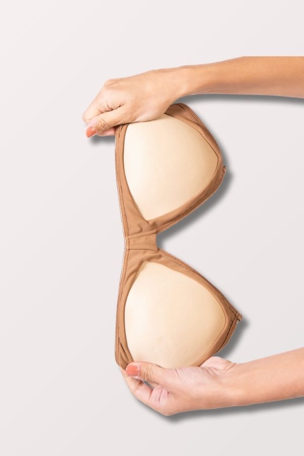 Body Wrappers Women's Padded Deep V Plunge Bra in Dark Nude Style 287 at New York Dancewear Company