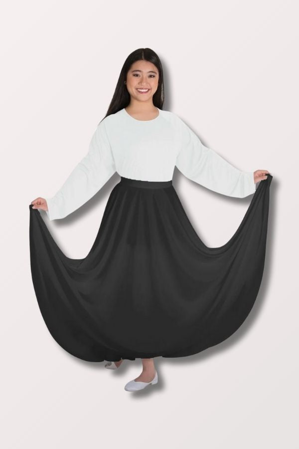 Body Wrappers Women's Plus Size Circle Skirt in Black Style 501 at New York Dancewear Company