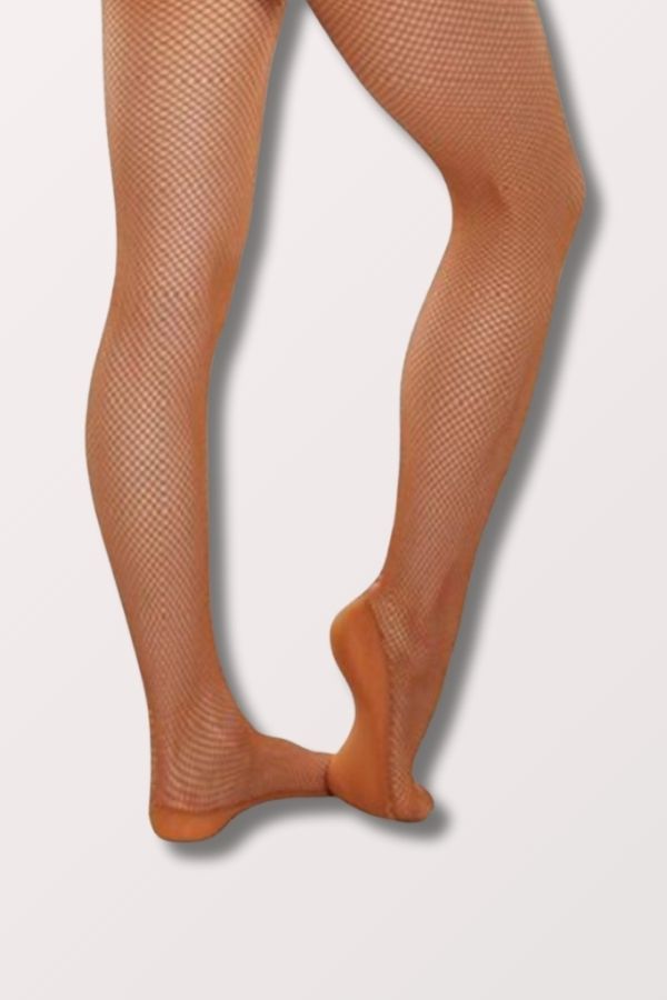 Body Wrapper's Adult Professional Heavy Gauge Padded Foot Seamless Fishnet Tights in Suntan Style A67 at New York Dancewear Company