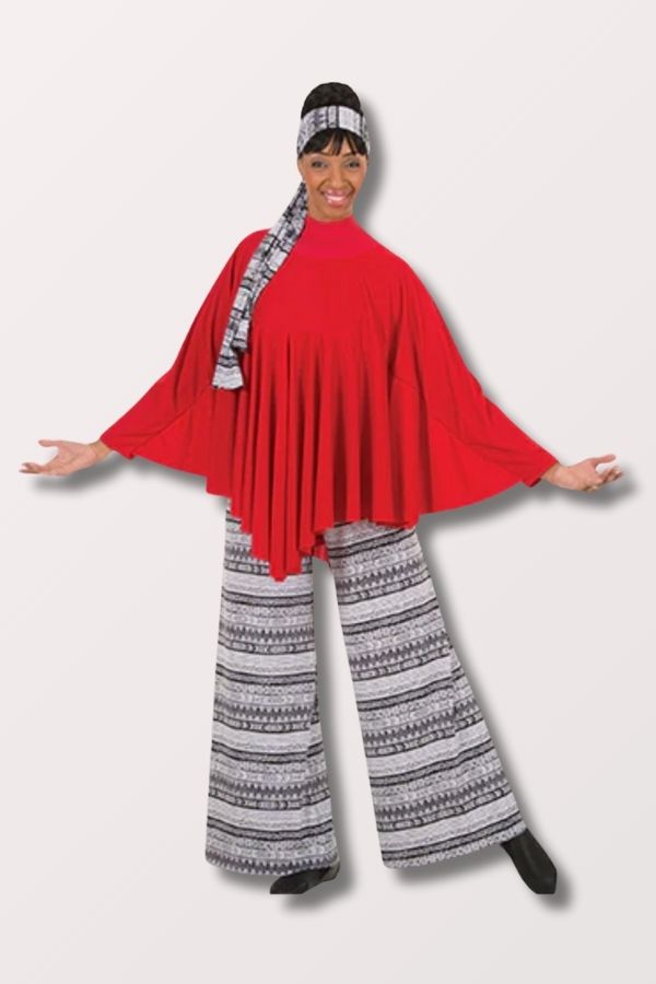 Body Wrappers Women's Celebration of Spirit Capes Drapey Pullover in Scarlet Style 568 at New York Dancewear Company