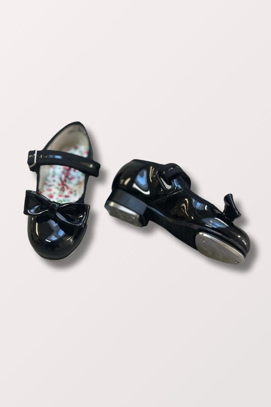 Children's Mary Jane Velcro Tap Shoes - Black Patent
