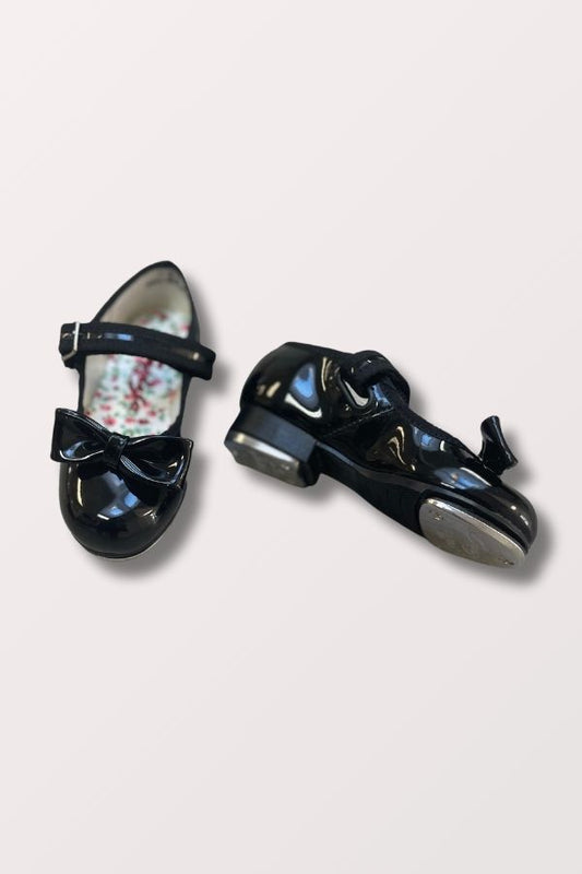Children's Mary Jane Velcro Buckle Tap Shoes - Black Patent