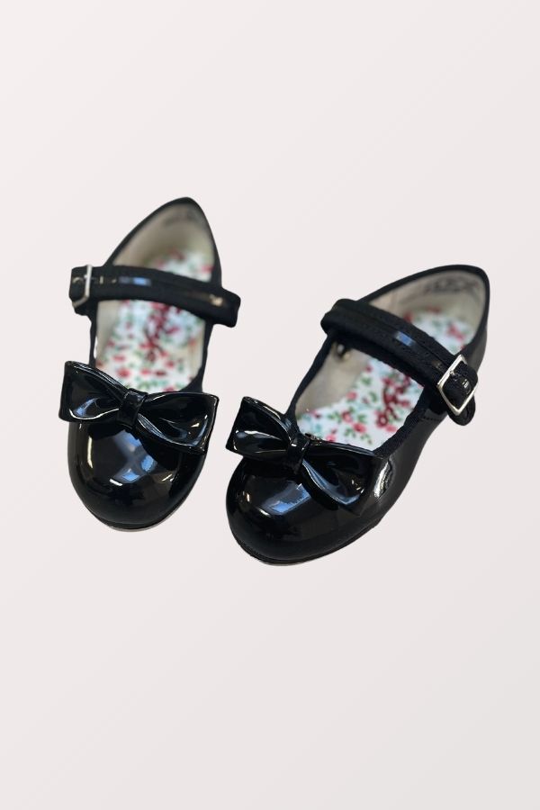 Children's Mary Jane Velcro Tap Shoes - Black Patent