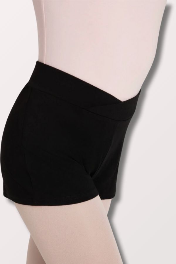 Capezio Girls Cotton V Front Boy Shorts in Black Style CC600C at New York Dancewear Company