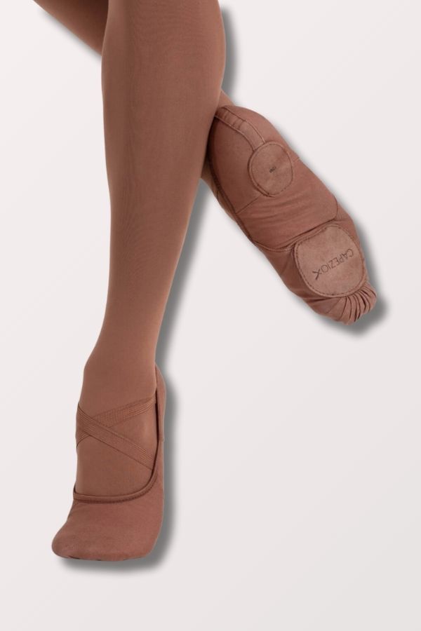 Capezio Children's Hanami Canvas Ballet Shoes in Mocha at NY Dancewear 2037C