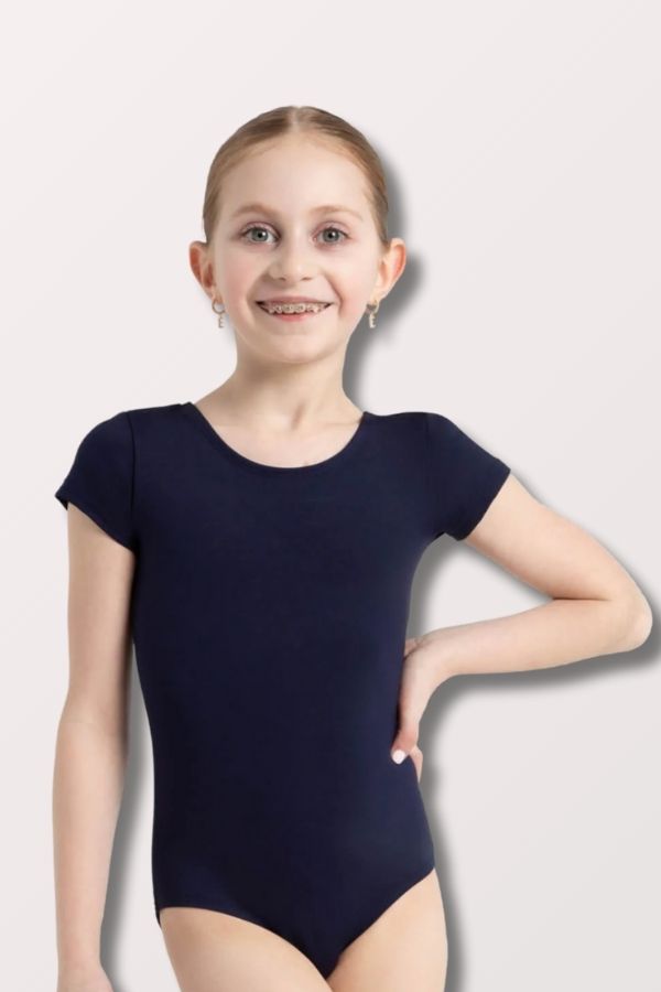 Capezio Children's Nylon Short Sleeve Leotard in Navy Style TB132C at New York Dancewear Company