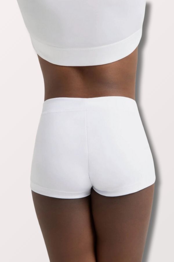 Capezio Children's Boy Cut Low Rise Shorts in White Style TB113C at New York Dancewear Company