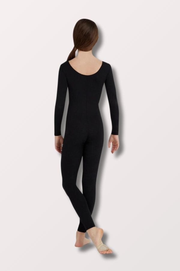 Team Basics Girls Black Long Sleeve Unitard at NY Dancewear TB114C