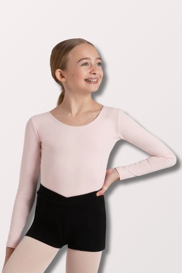 Capezio Girls Cotton V Front Boy Shorts in Black Style CC600C at New York Dancewear Company