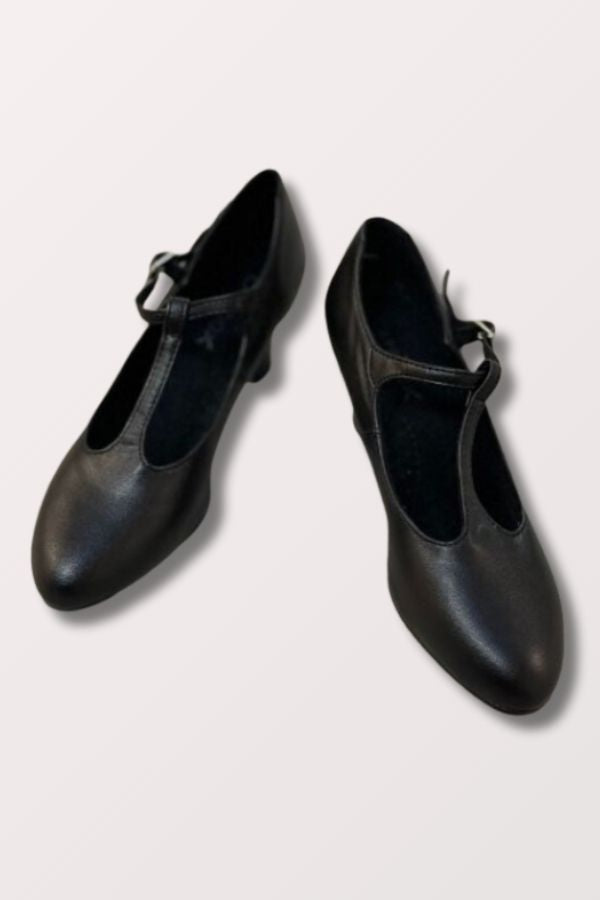 Capezio Jr Footlight T-Strap Character Shoes (2 Inch Heel) Black