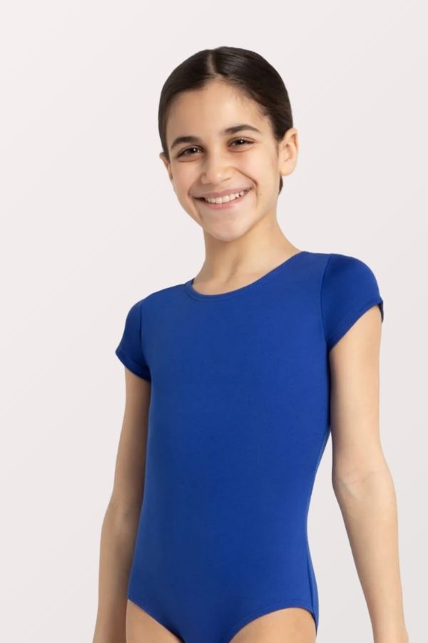 Childrens Team Basics Nylon Lycra Short Sleeve Leotard - Royal