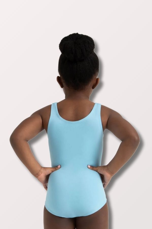 Girls Team Basics Nylon/Spandex Tank Leotard - Light Blue