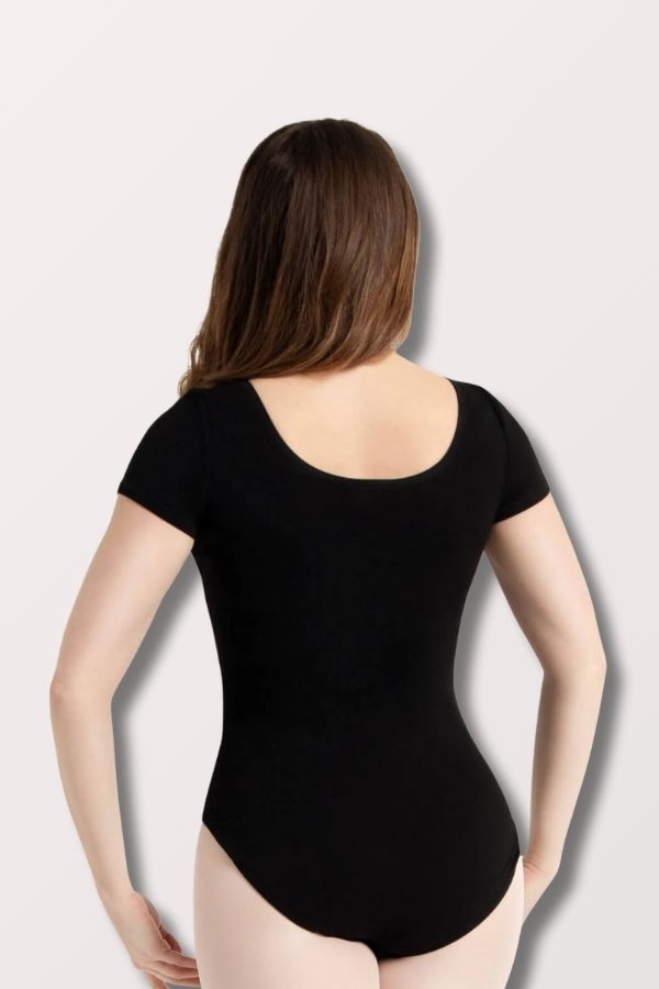 Capezio Women's Cotton Short Sleeve Leotard in Black Style CC400 at New York Dancewear Company