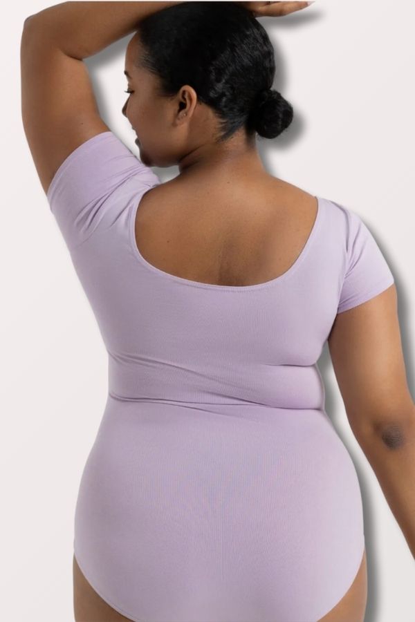 Capezio Women's Short Sleeve Cotton Leotard in Lavender Style CC400 at New York Dancewear Company