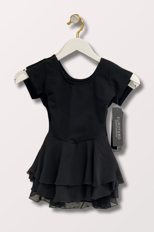 Eurotard Black Leotard Dress with Double Layer Skirt at NY Dancewear