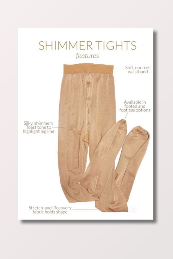 Women's Footed Shimmer Tights in Toast by Eurotard at NY Dancewear