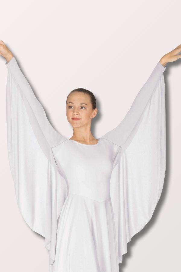 Eurotard Children's Polyester Angel Wing Praise Shrug in White Style 13800c at New York Dancewear Company
