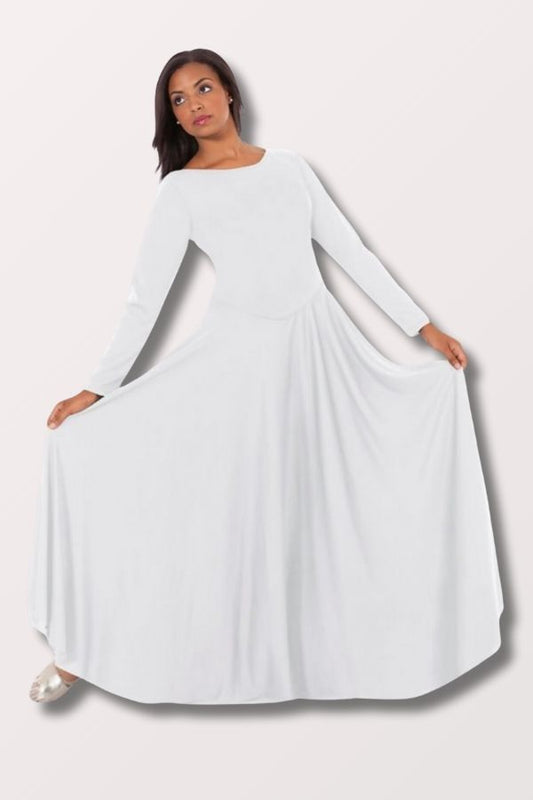 Eurotard Women's Simplicity Praise Dance Dress in White at NY Dancewear
