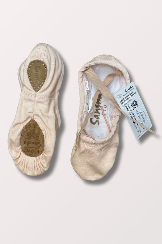 Sansha Pro1C Split Sole Canvas Ballet shoes in Light Pink at New York Dancewear Company