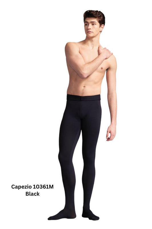 Capezio Mens Ultra Soft Footed Tights in Black