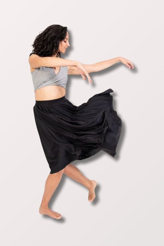Womens Character Dance Below-The-Knee Circle Skirt - Black