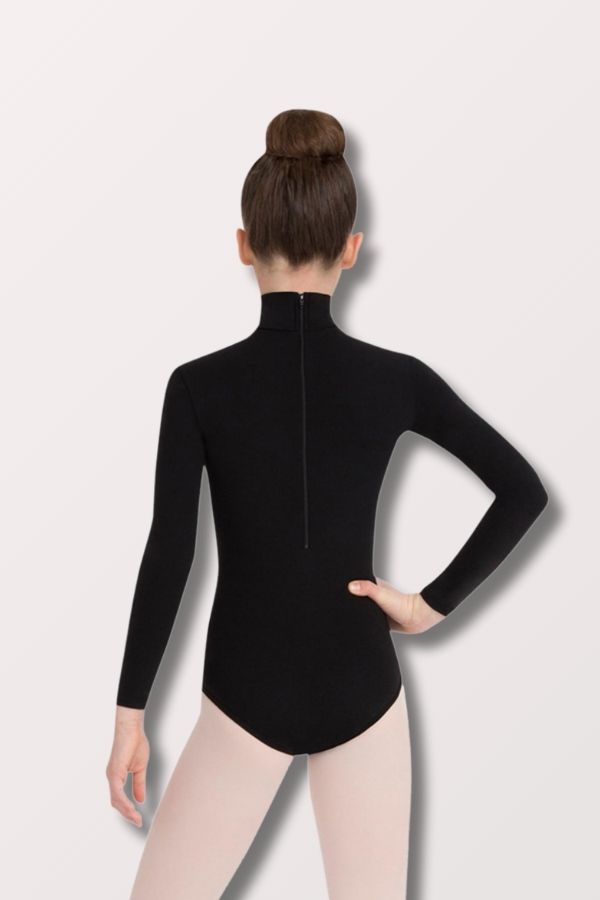 Capezio Children's Black Long Sleeve TurtleneckLeotard with snaps at NY Dancewear