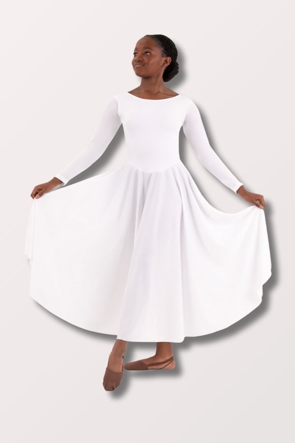 Eurotard Girls White Simplicity Praise Dance Dress 13524C at New York Dancewear Company