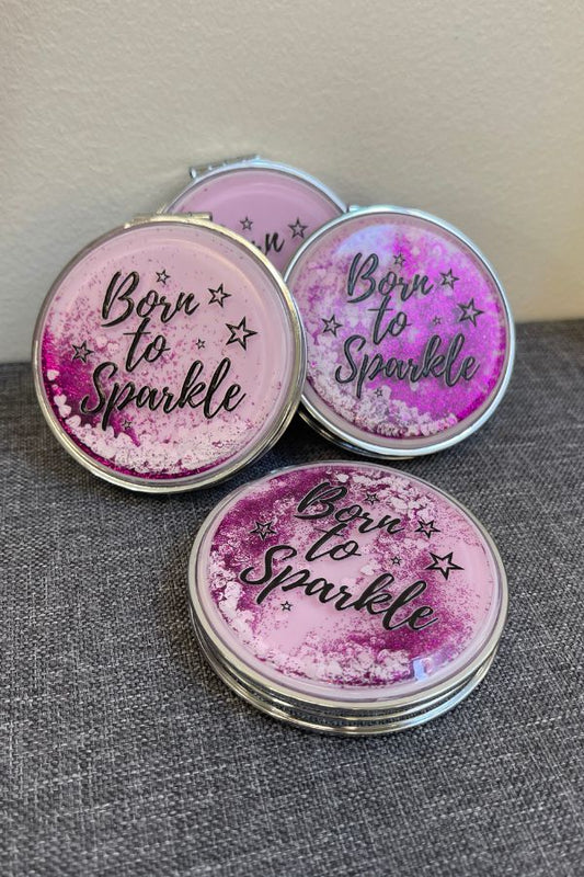 Compact Dance Mirror Born To Sparkle Glitter at The Dance Shop Long Island