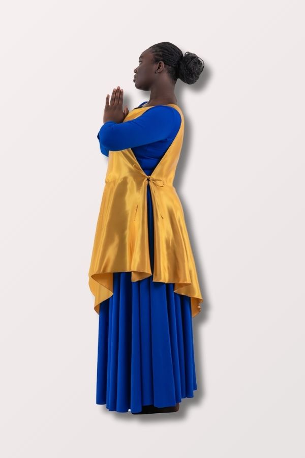 Eurotard Women's Rose of Sharon Satin Peplum Ephod in Gold at The Dance Shop Long Island