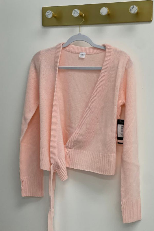 Ladies Pink Cross Over Cardigan by Bloch at The Dance Shop Long Island