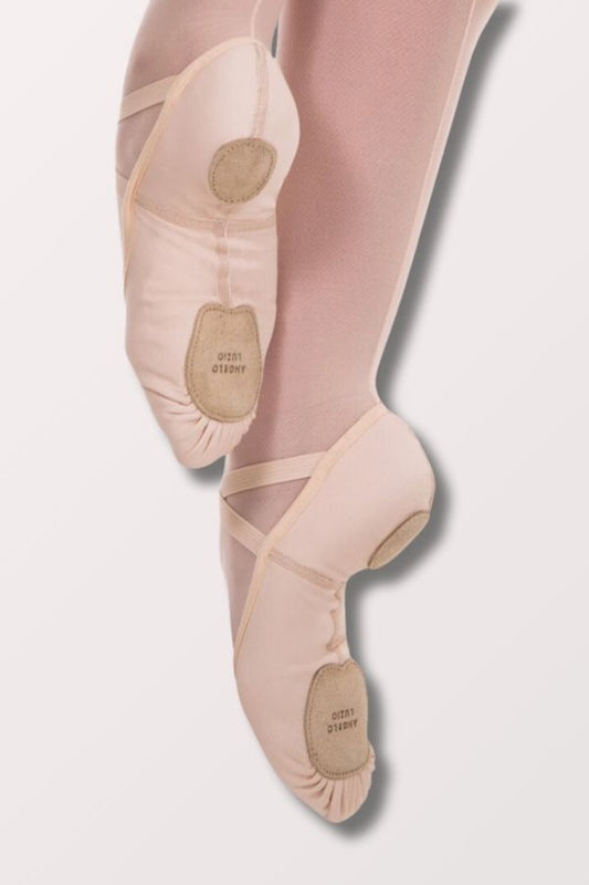 Angelo Luzio 4-Way Stretch Canvas Ballet Shoes in Peach Style 248A at New York Dancewear Company