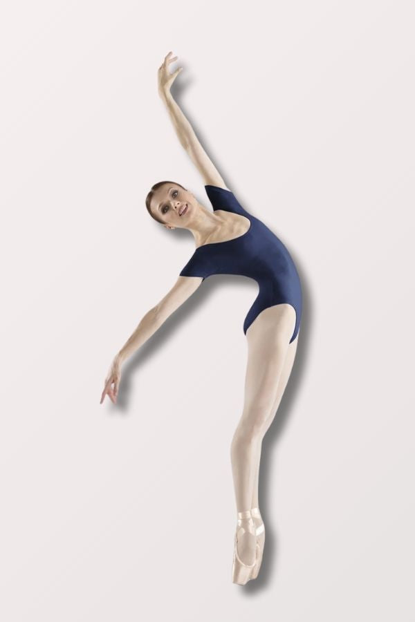 Bloch Ladies Short Sleeve Round Neck Leotard in Navy L5402 at New York Dancewear Company