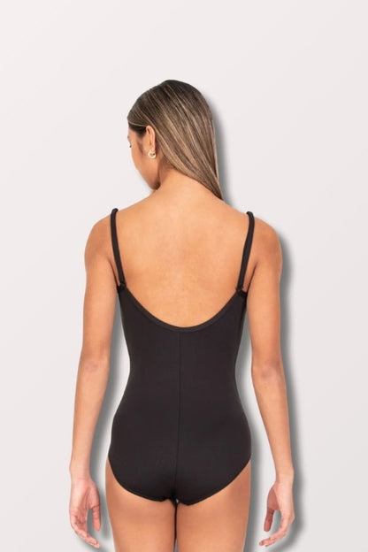 Body Wrappers Black Adjustable Camisole Convertible Nylon Leotard at NY Dancewear