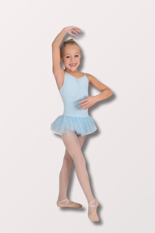 Body Wrappers Girls Microfiber Camisole Leotard Tutu Dress in Light Blue Style 2231 at New York Dancewear Company