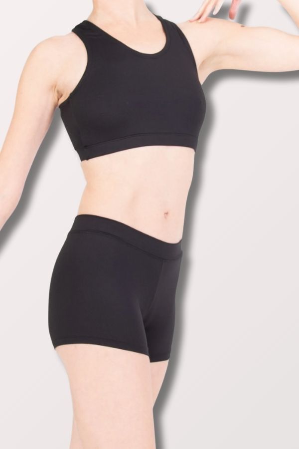 Body Wrappers Girls Prowear Racerback Bra Top in Black Style BWP060 at New York Dancewear Company