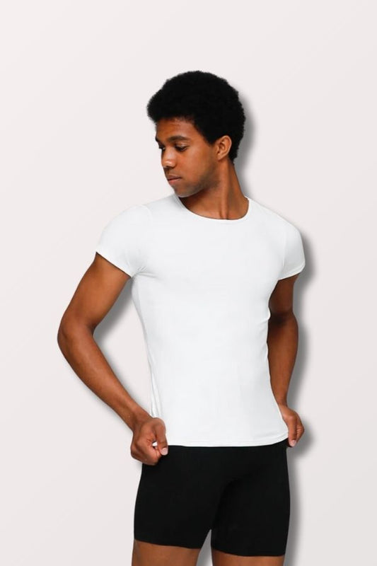 Body Wrappers Men's Prowear Fitted Dance Shirt in White Style M400 at New York Dancewear Company